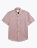 Regular Fit Linen Rich Short Sleeve Shirt