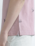 Linen Rich Printed Cuban Collar Shirt