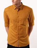 Linen Mix Classic Collar Solid Shirt