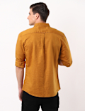 Linen Mix Classic Collar Solid Shirt