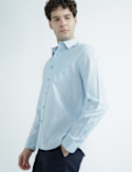 Pure Cotton Spread Collar Plain Shirt