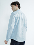 Pure Cotton Spread Collar Plain Shirt
