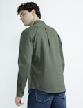 Pure Cotton Spread Collar Plain Shirt