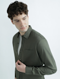 Pure Cotton Spread Collar Plain Shirt