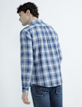 Pure Cotton Spread Collar Check Shirt