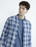 Pure Cotton Spread Collar Check Shirt