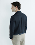 Cotton Rich Spread Collar Plain Shirt
