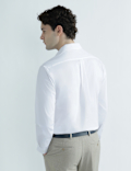 Cotton Rich Spread Collar Plain Shirt