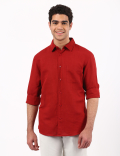 Linen Mix Classic Collar Solid Shirt