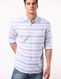 Linen Lyocell Horizontal Stripes Shirt