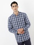 Linen Mix Check Shirt