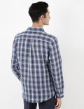 Linen Mix Check Shirt