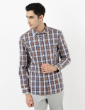Pure Cotton Block Check Shirt