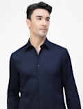 Cotton Rich Plain Spread Collar Shirt