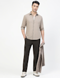 Linen Rich Plain Classic Collar Shirt