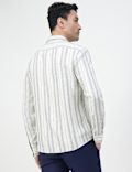 Viscose Rich Striped Spread Collar Shirt