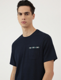 Pure Cotton Embroidered Round Neck T-Shirt