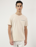 Pure Cotton Embroidered Round Neck T-Shirt