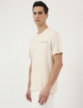 Pure Cotton Embroidered Round Neck T-Shirt