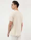 Pure Cotton Embroidered Round Neck T-Shirt