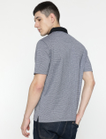Pure Cotton Self Design Polo T-Shirt