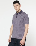 Pure Cotton Printed Polo T-Shirt