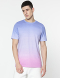 Pure Cotton Ombre Round Neck T-Shirt