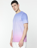 Pure Cotton Ombre Round Neck T-Shirt
