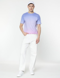 Pure Cotton Ombre Round Neck T-Shirt