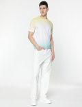 Pure Cotton Ombre Round Neck T-Shirt