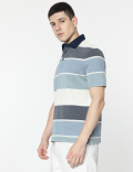 Cotton Rich Stripes Polo T-Shirt