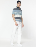 Cotton Rich Stripes Polo T-Shirt