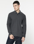 Cotton Rich Self Design Polo T-Shirt