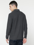 Cotton Rich Self Design Polo T-Shirt