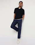 Pure Cotton Textured Polo Neck T-Shirt