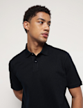 Pure Cotton Textured Polo Neck T-Shirt