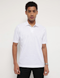 Pure Cotton Textured Polo Neck T-Shirt