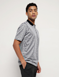 Pure Cotton Geometric Polo Neck T-Shirt