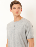 Cotton Mix Plain Round Neck T-Shirt