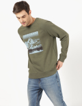 Chest Print Cotton Sweatshirt