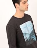 Pure Cotton Graphic Round Neck Sweatshirt