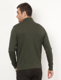 Viscose Mix Plain Stand Collar Sweatshirt