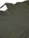Viscose Mix Plain Stand Collar Sweatshirt