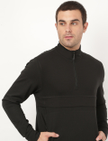 Viscose Mix Plain Stand Collar Sweatshirt