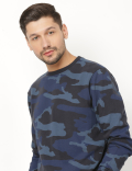 Cotton Mix Printed Round Neck Sweatshirt