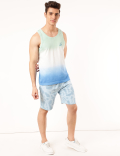 Pure Cotton Ombre Round Neck Vest