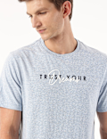 Cotton Mix Printed Crew Neck Tshirt