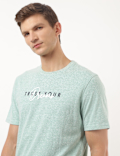 Cotton Mix Printed Crew Neck Tshirt
