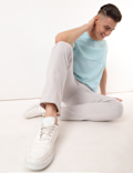 Pure Cotton Plain Crew Neck T-shirt