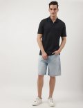 Pure Cotton Printed Polo Collar T-Shirt
